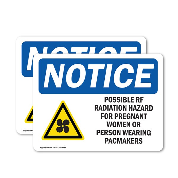 Signmission Radiation & Laser Sign, 3.5 in H x 5 in W, Vinyl Decal, Rectangle OS-2PACK-NS-D-35-L-17710 - main